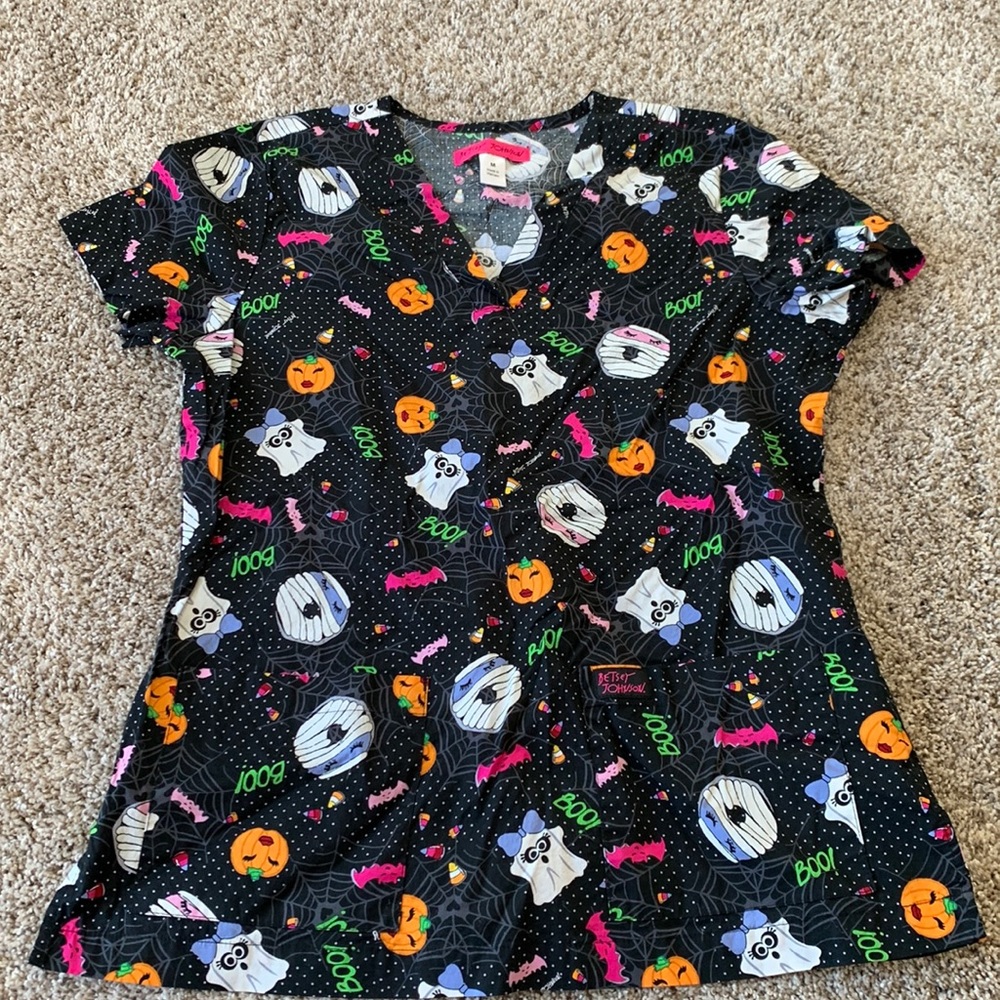 Betsey Johnson Halloween Scrub Top